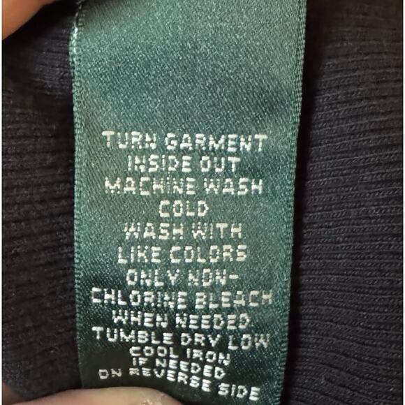 Lauren Ralph Lauren Womens Top Black V-Neck Buttons Short Sleeve Size XL - Picture 7 of 7